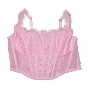 Victoria's Secret Lace Corset Top Pretty Blossom Pink Size Large